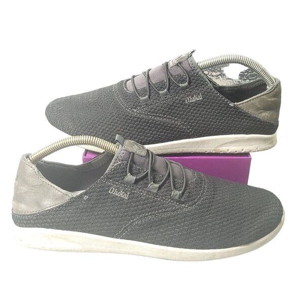 Olukai Alapa Li Black Mesh Stretch Laced Slip-On Athletic Sneakers 9.5 main image 11